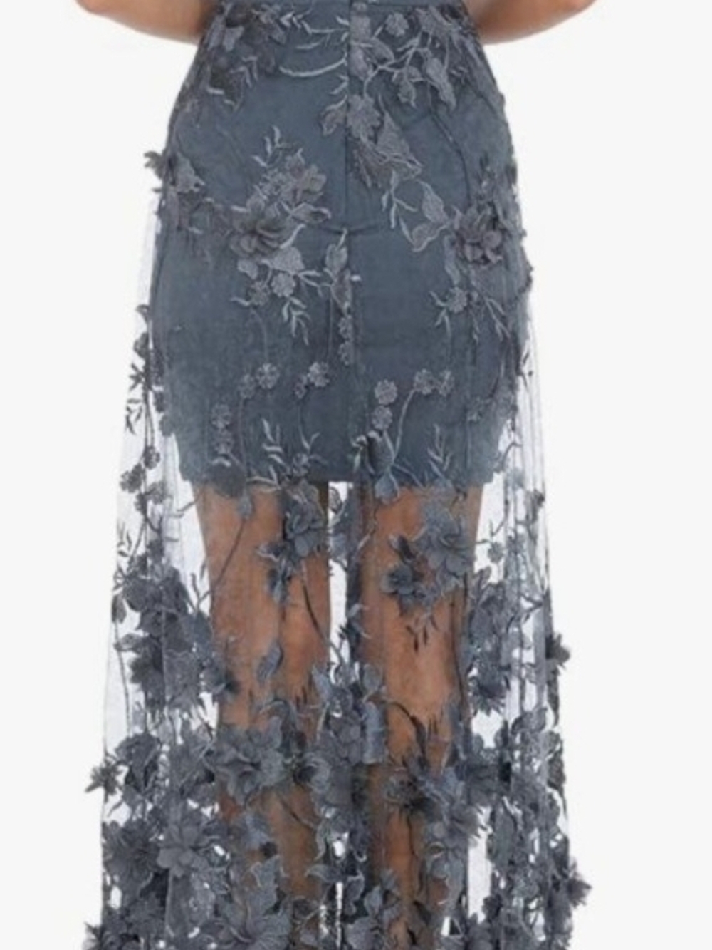 Embroidered Floral Lace Maxi Dress